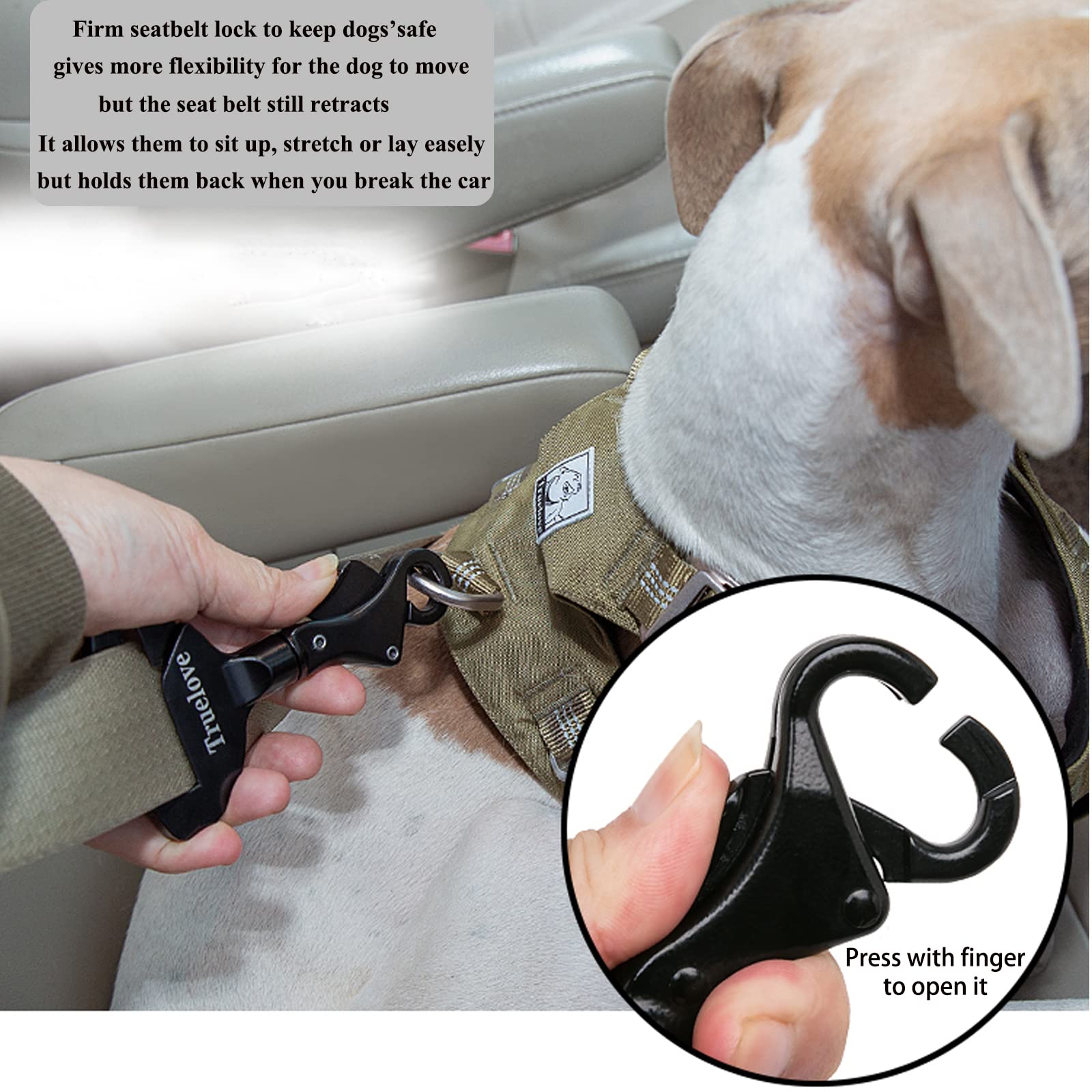 TOPSOSO Truelove seatbelt attachment to harness shows easy, secure connection.