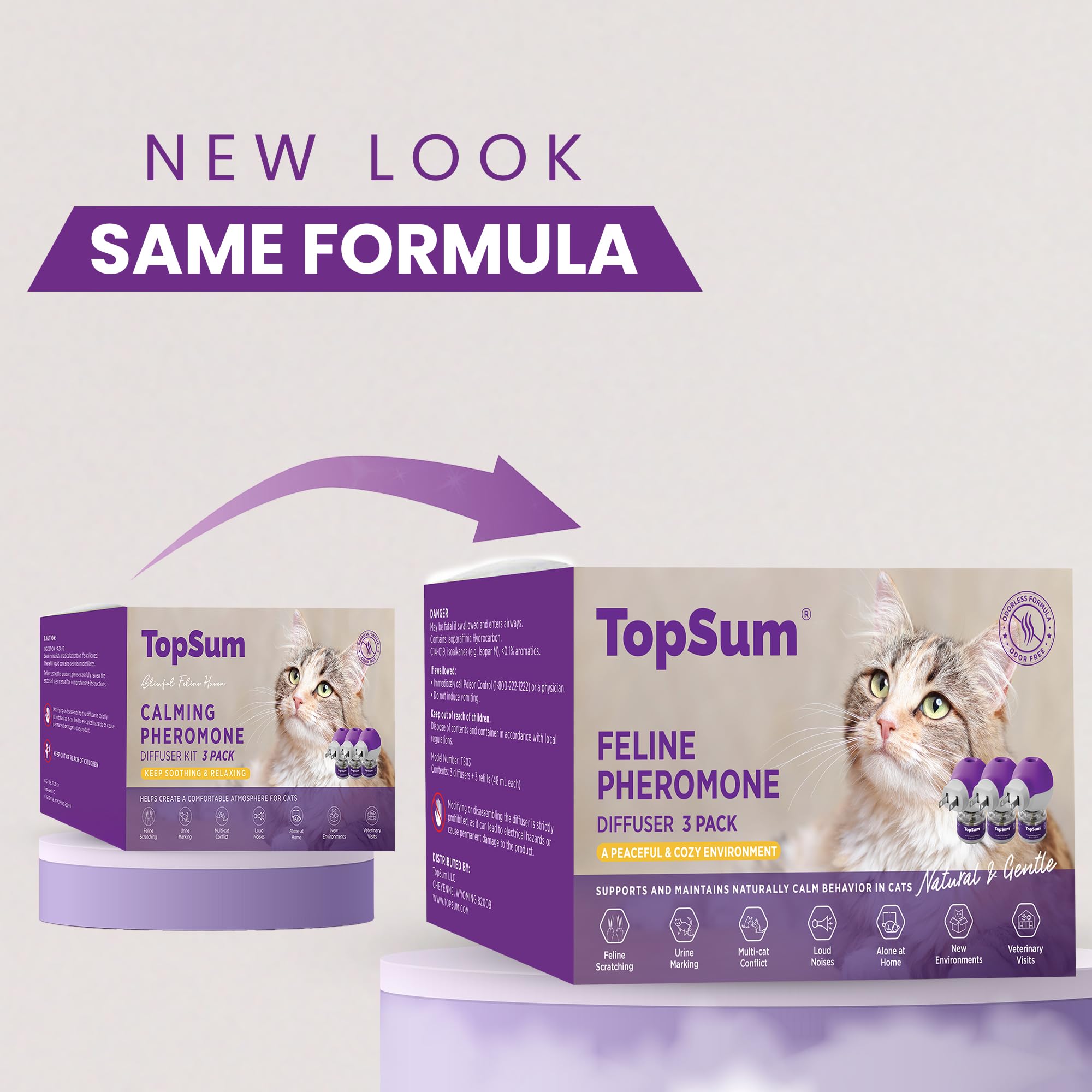 TopSum refill vial for cat calming diffuser lasting up to 30 days