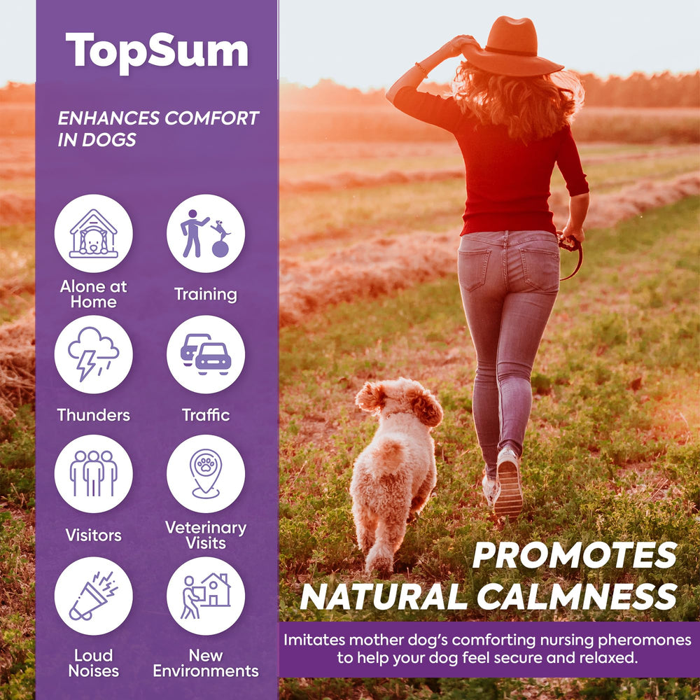 TopSum dog pheromone refills three-pack for long-lasting stress-support options.
