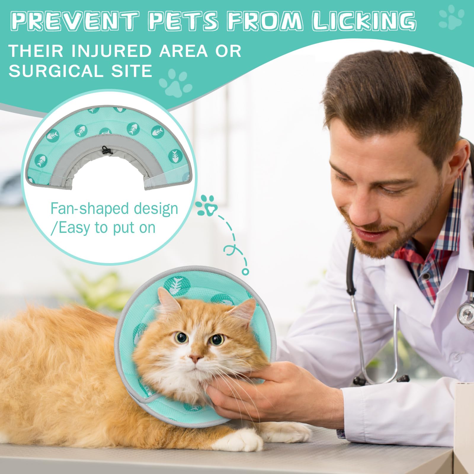 Toptakeit soft cat cone made of breathable EPE material for daily wear.