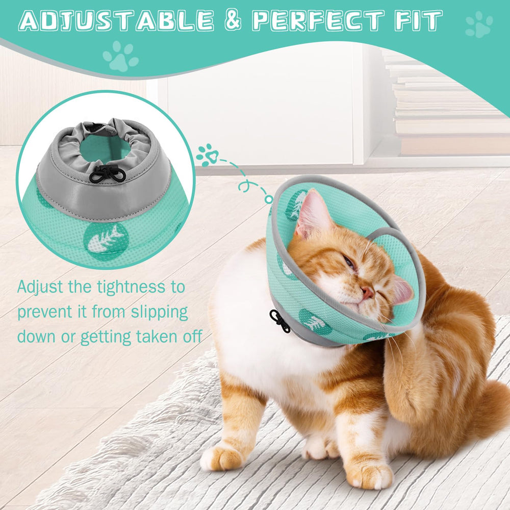 Toptakeit lightweight soft collar minimizes bulk for eating and sleeping.