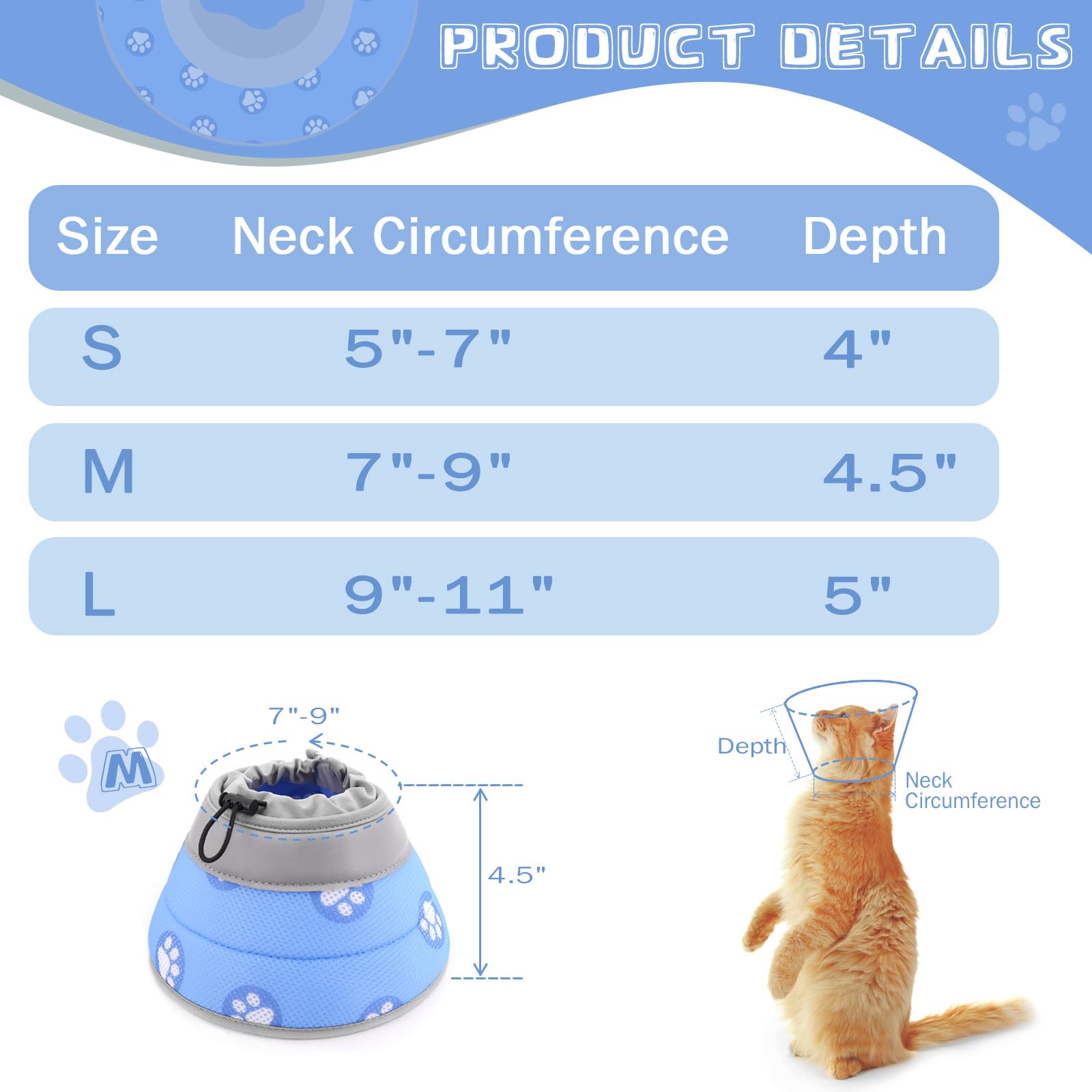 Toptakeit cat cone suitable for kittens to large cats across sizes