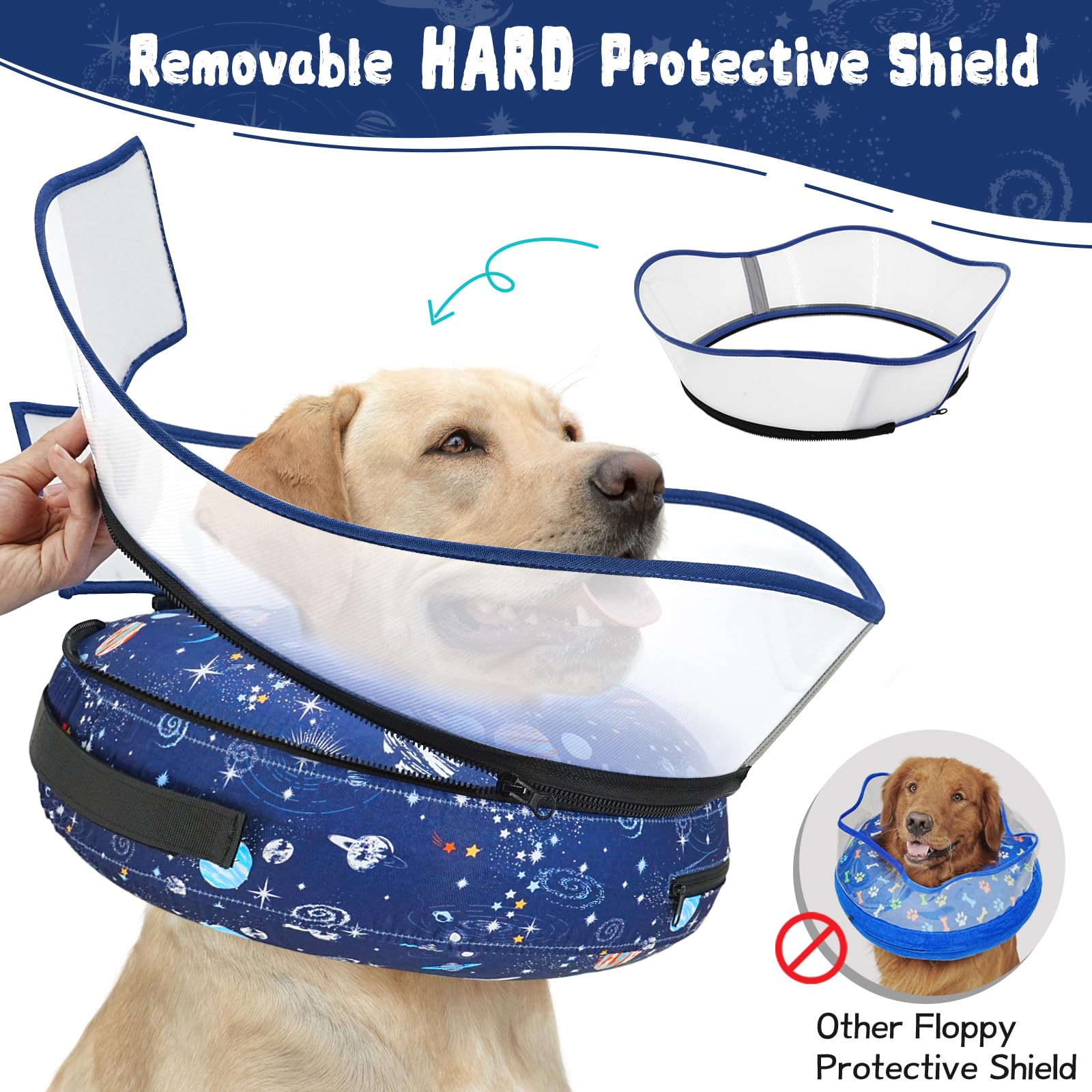 Toptakeit collar with washable cover demonstrating easy cleaning and hygiene.