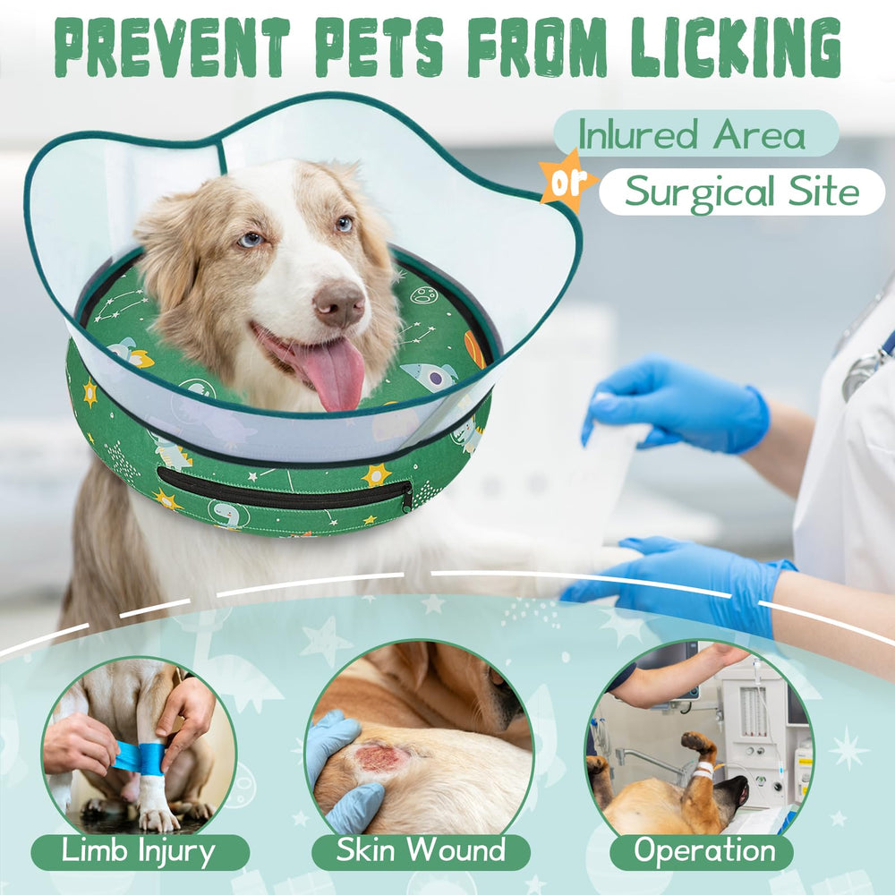 Toptakeit collar with detachable protective shield for secure healing