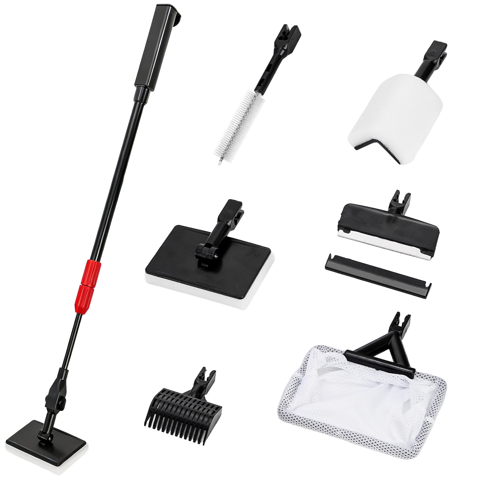 TOPZEA 6-in-1 cleaner with extended handle reaching deep tanks for thorough cleaning
