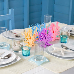 TopZea purple artificial coral decor adds vibrant contrast and focal interest.