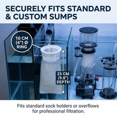 TOPZEA filter sock trapping large debris in aquarium setup