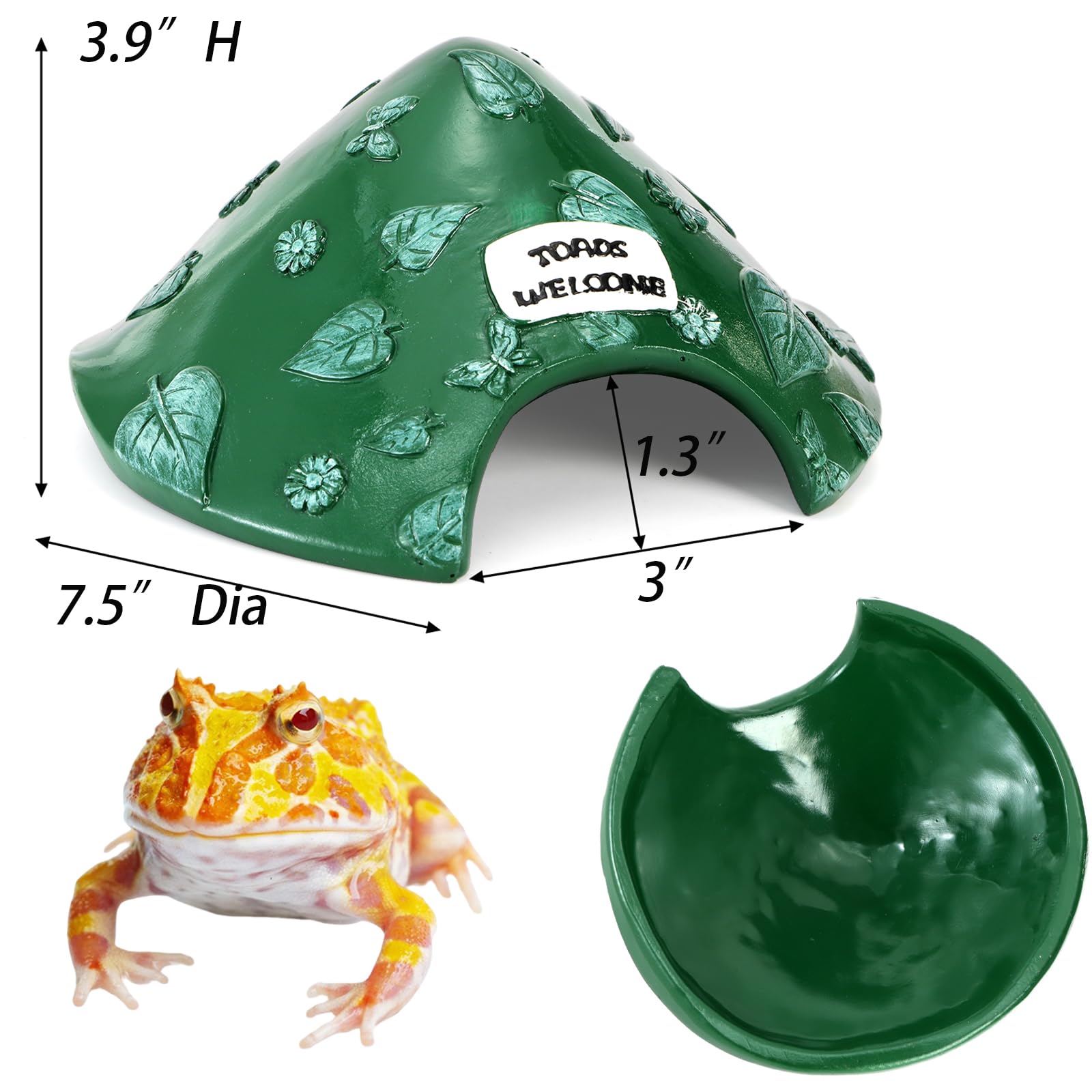 TOPZEA frog hideout with green texture blends into natural surroundings.