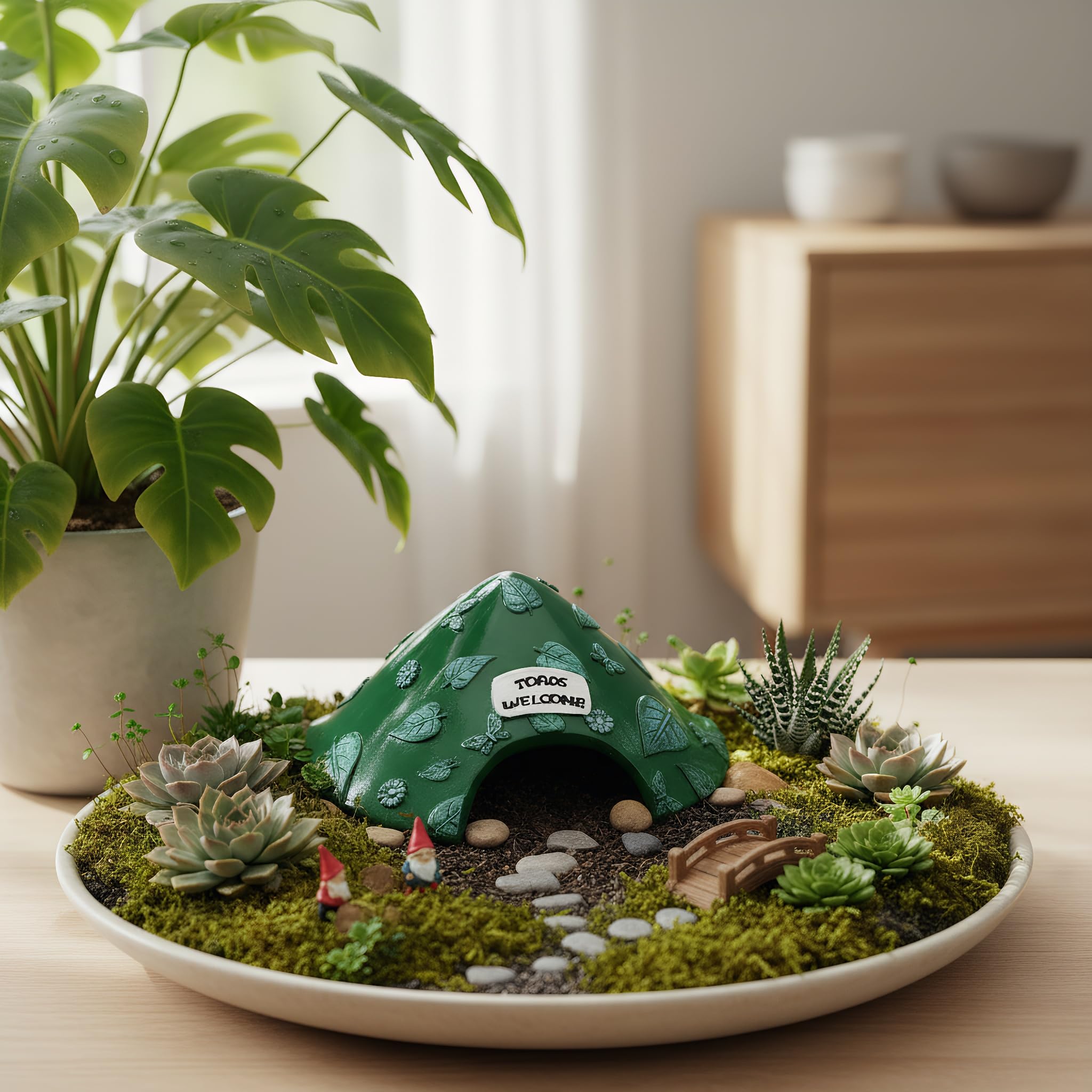 TOPZEA gecko terrarium hideout fits indoors or outdoors with decor value.