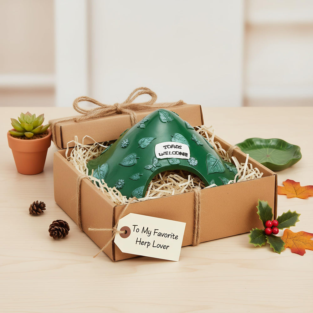 TOPZEA green amphibian habitat decor supports enrichment and shelter.