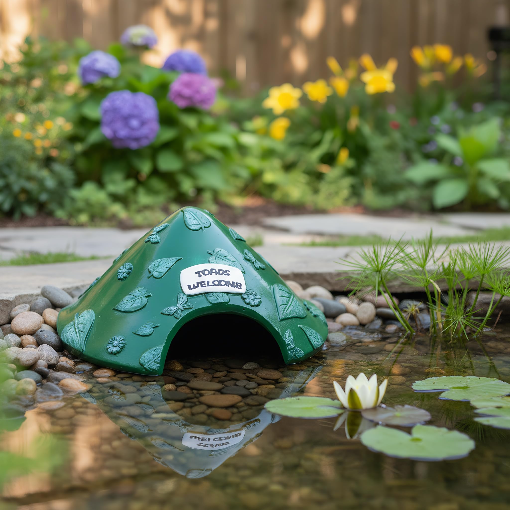 TOPZEA toad welcome sign detail encourages exploration and natural behavior.