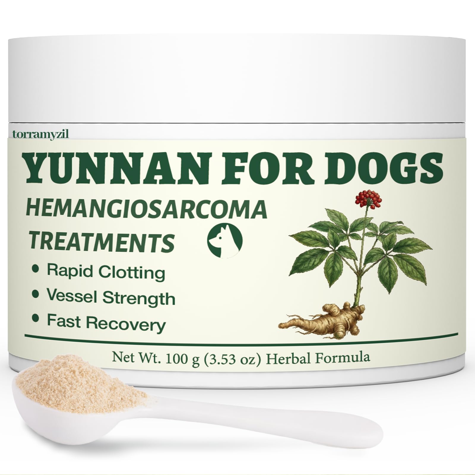Torramyzil Sanqi powder for dogs provides bleeding support during emergencies.