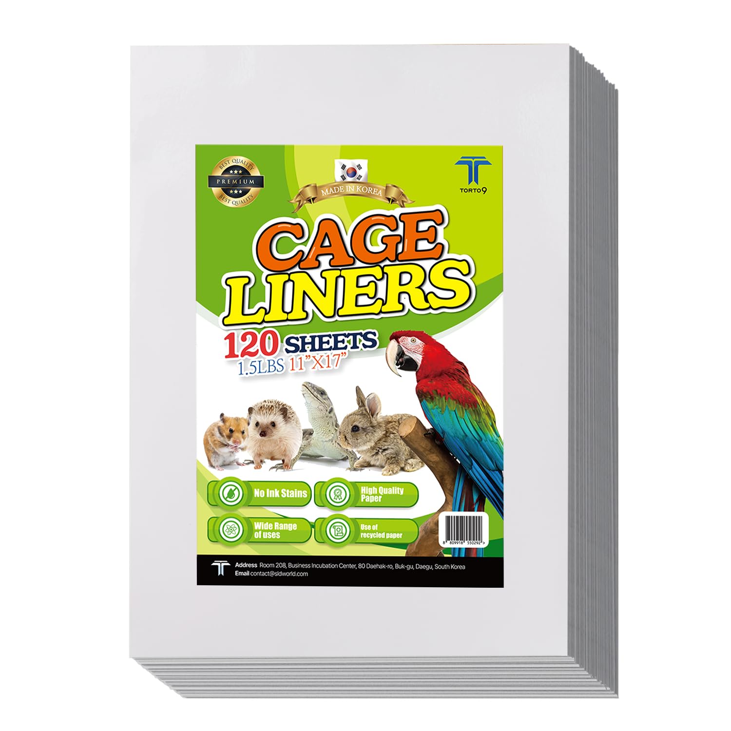 TORTO9 cage liner sheets provide ample 11x17 coverage for birds.
