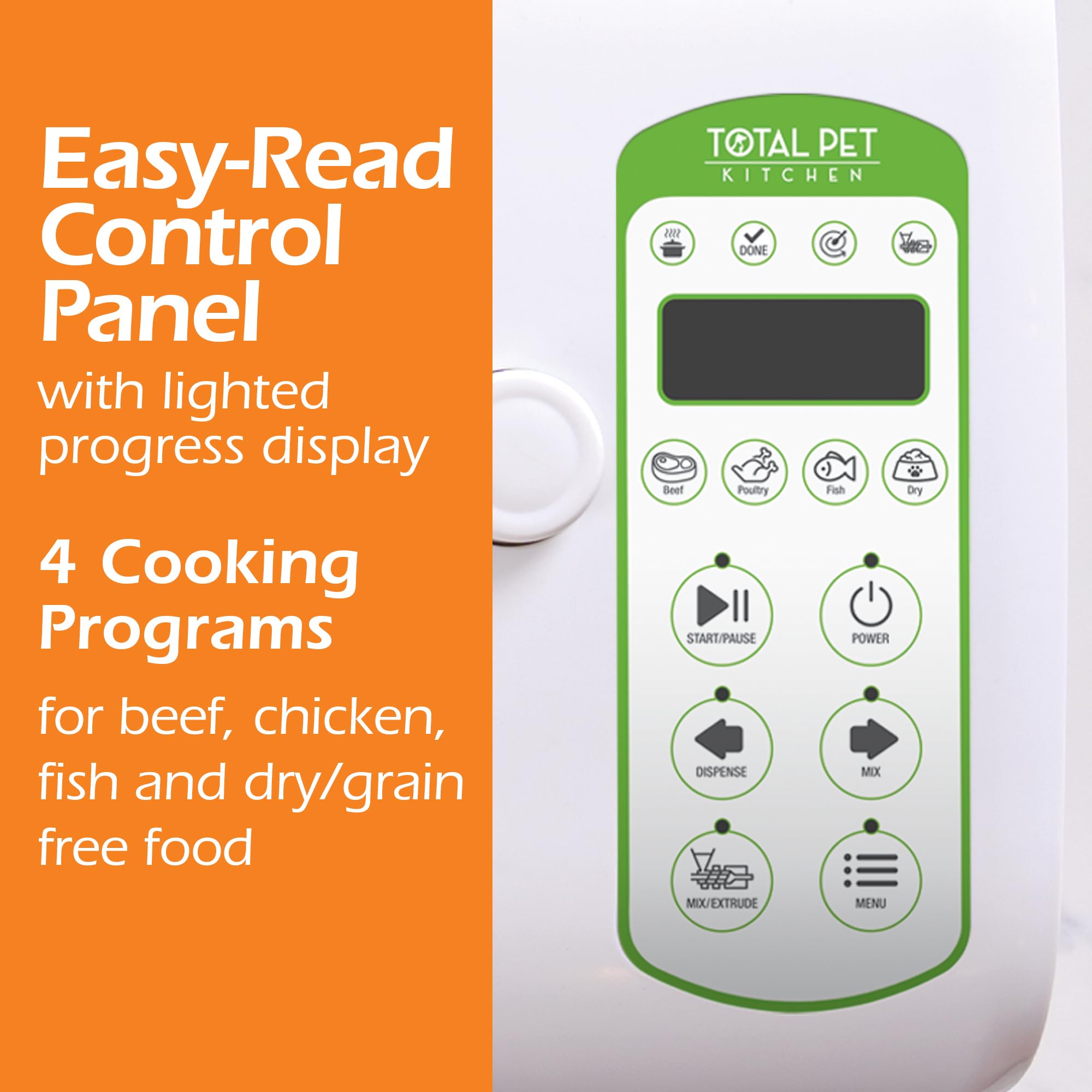Total Pet Kitchen 4.5-quart capacity feeds multiple meals.