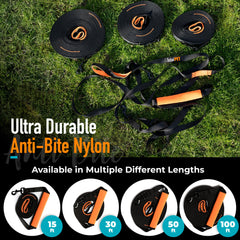 Total Pet long leash heavy-duty nylon construction and durability