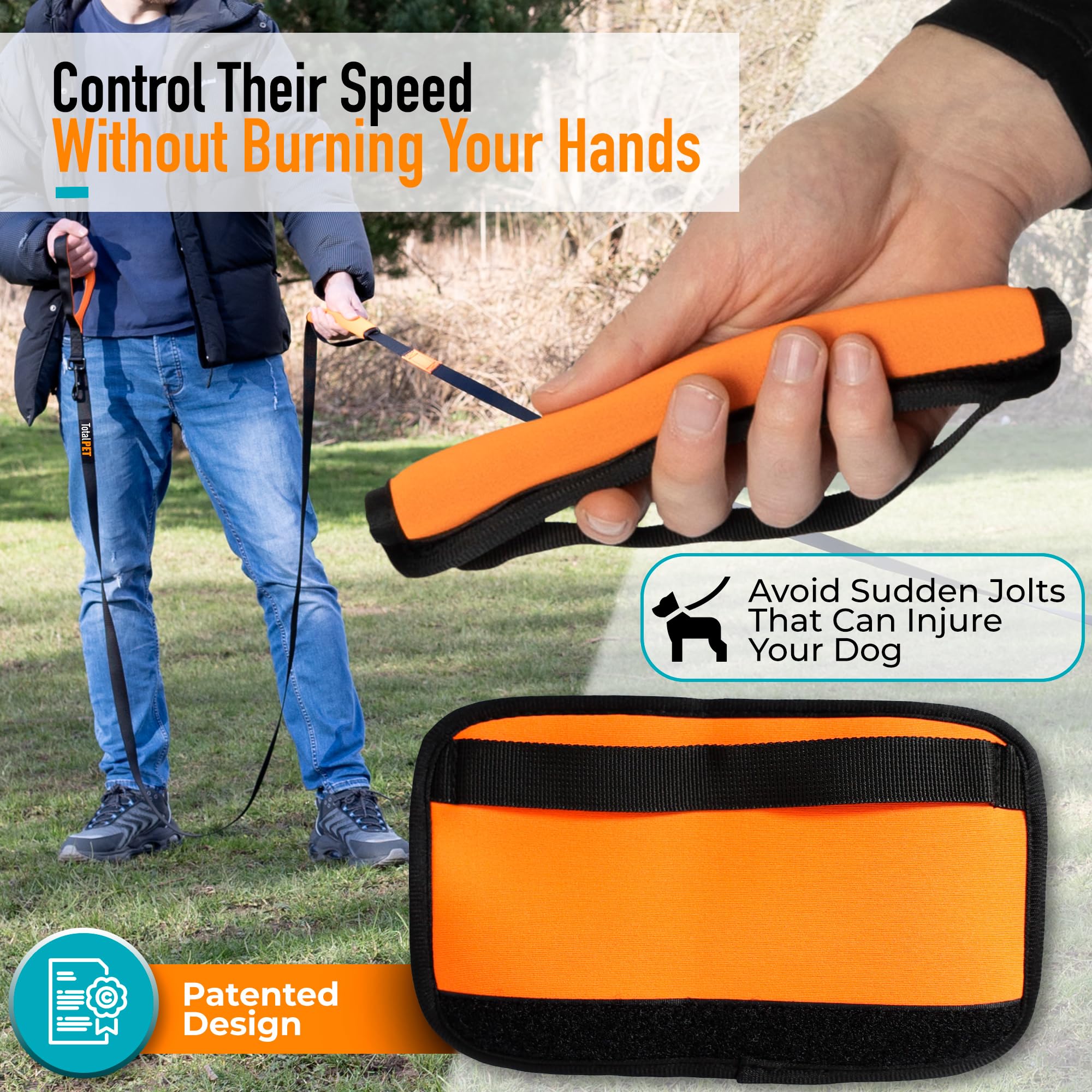 Total Pet long leash in action during training session.