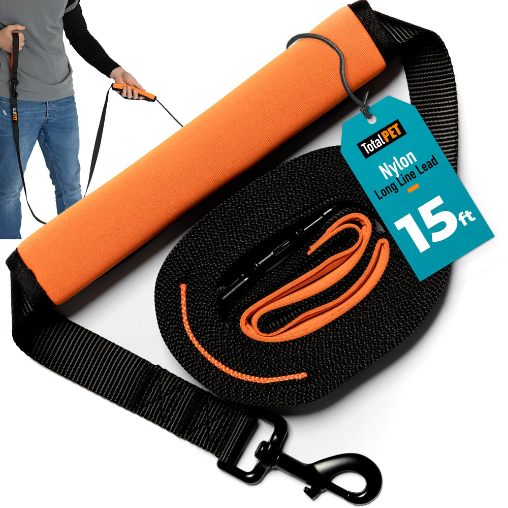Total Pet long-leash training recall distance, ideal for confident recalls in open spaces.