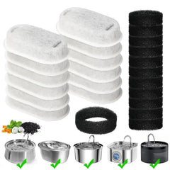 TOUDABBQ cat water fountain filter 24-pack keeps water clean for better hydration.