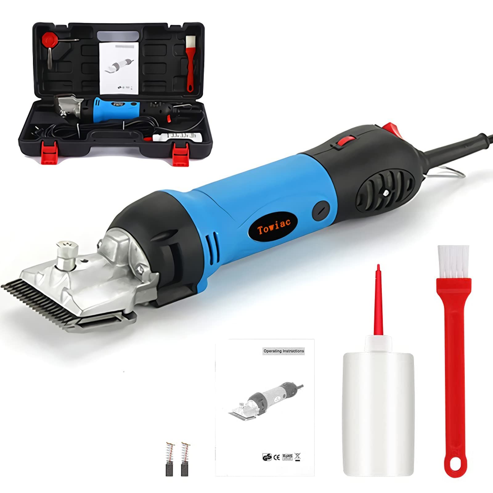 Towiac horse clippers with 550W motor deliver steady trims on thick coats.