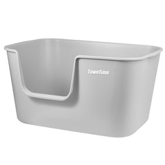 TownTime extra large kitty litter box with high sides for spacious multi-cat use.