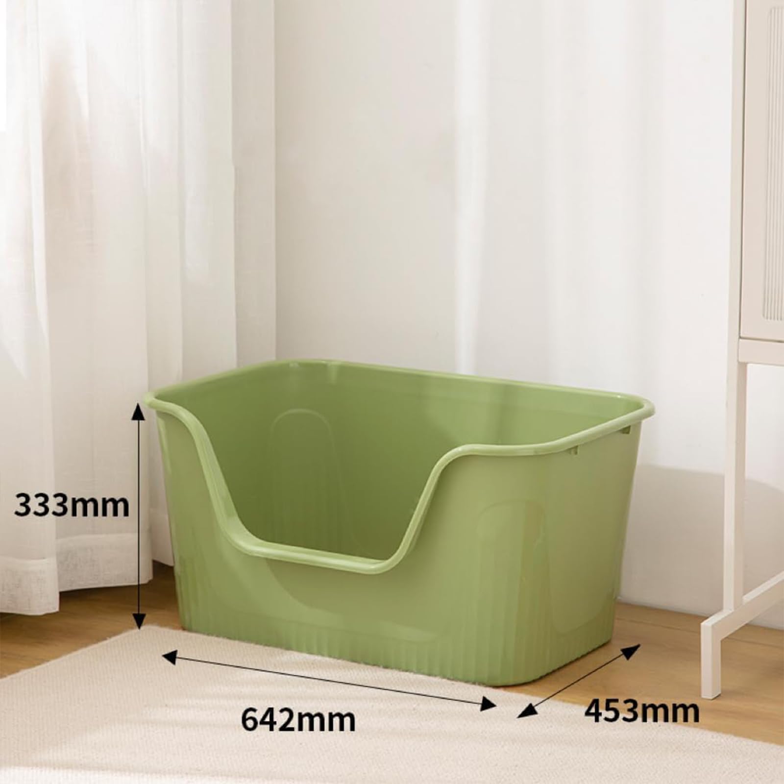 TownTime anti-scatter design green litter box visual