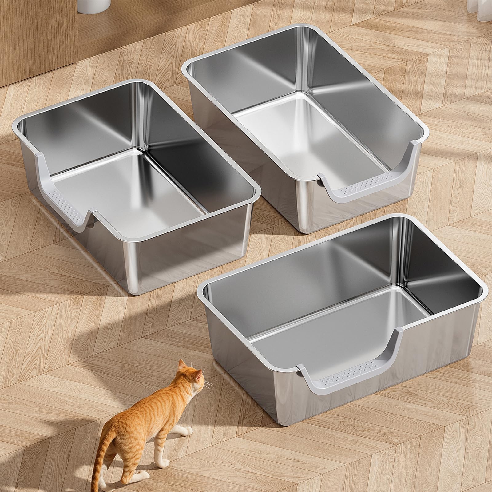 TownTime XL jumbo litter box offers roomy interior for multi-cat households.