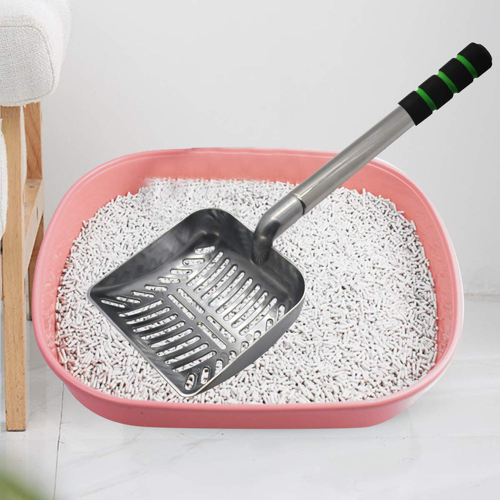 TOYPOPOR ergonomic cat scoop with soft grip handle for comfortable use.
