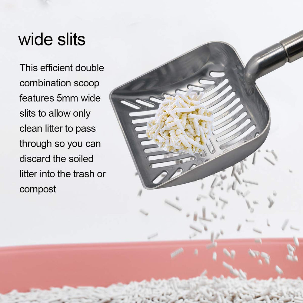 TOYPOPOR litter sifter scoop features 5mm slits for clean litter separation.