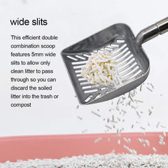 TOYPOPOR litter sifter scoop features 5mm slits for clean litter separation.