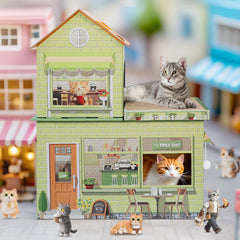 TOYSBOOM scratch pads and fuzzy ball enhance scratching and interactive play.