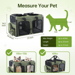 TOYSBOOM cat carrier breathable mesh promotes airflow and calm pets