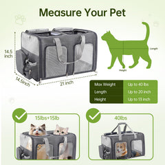 TOYSBOOM Cat Carrier top and side entry doors for easy access.