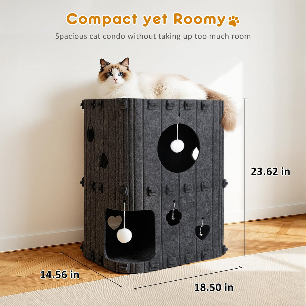 TOYSBOOM Cat House felt close-up, durable, scratch-resistant surface ideal for kneading
