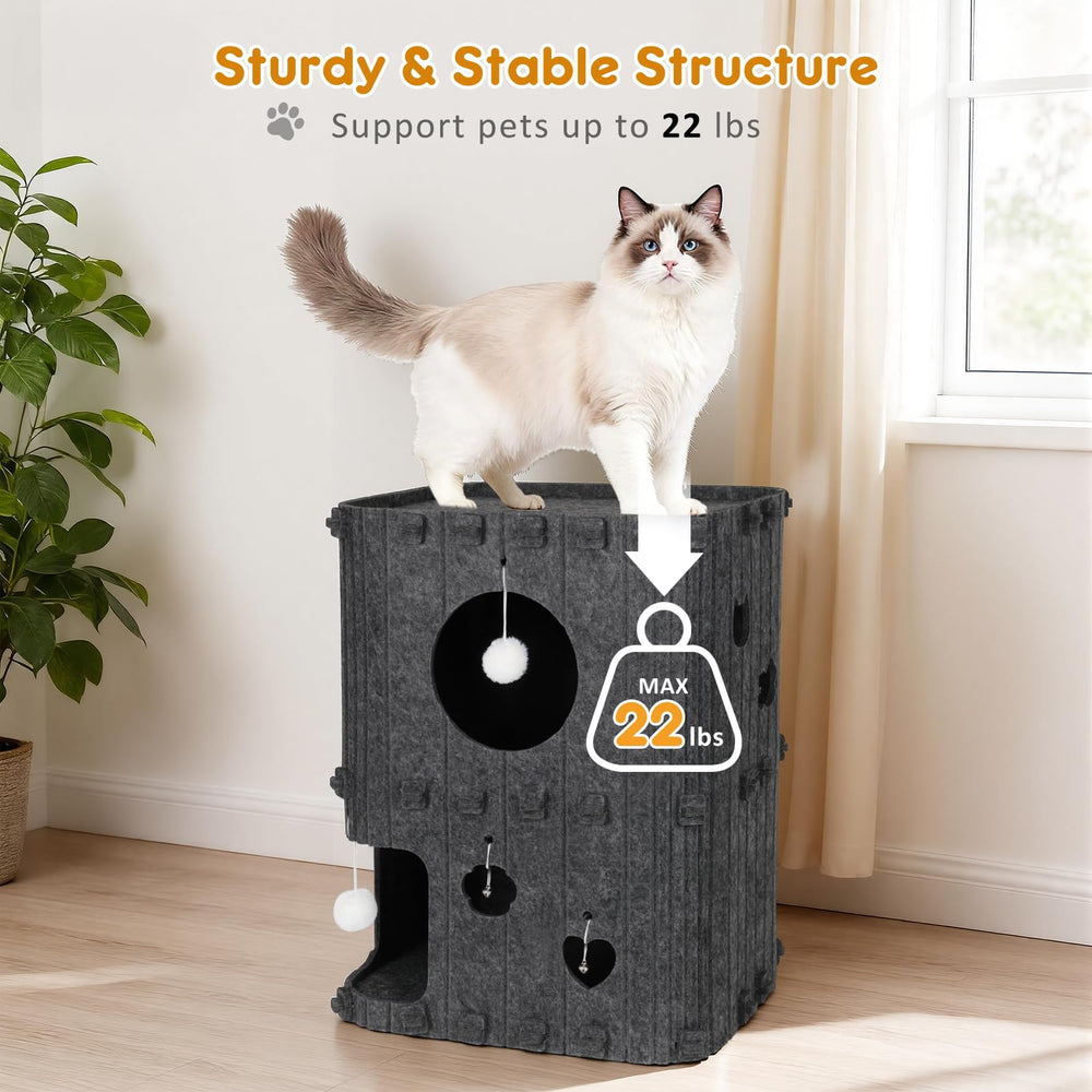 TOYSBOOM Cat House interactive windows, playful features for hunting and bonding