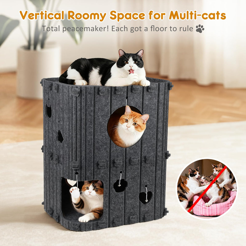 TOYSBOOM Cat House interior cave, cozy hideaway for nap time and play
