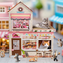 TOYSBOOM Donut Cat House bottom hideaway offering private nesting space.
