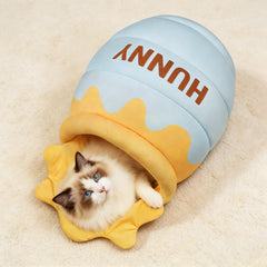 TOYSBOOM Honey Pot Cat Cave Bed front view showing playful design for indoor lounging