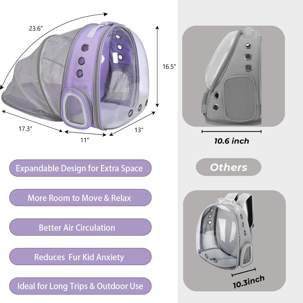TOYSINTHEBOX expandable back panel opens to add space for pets to sit or stretch.