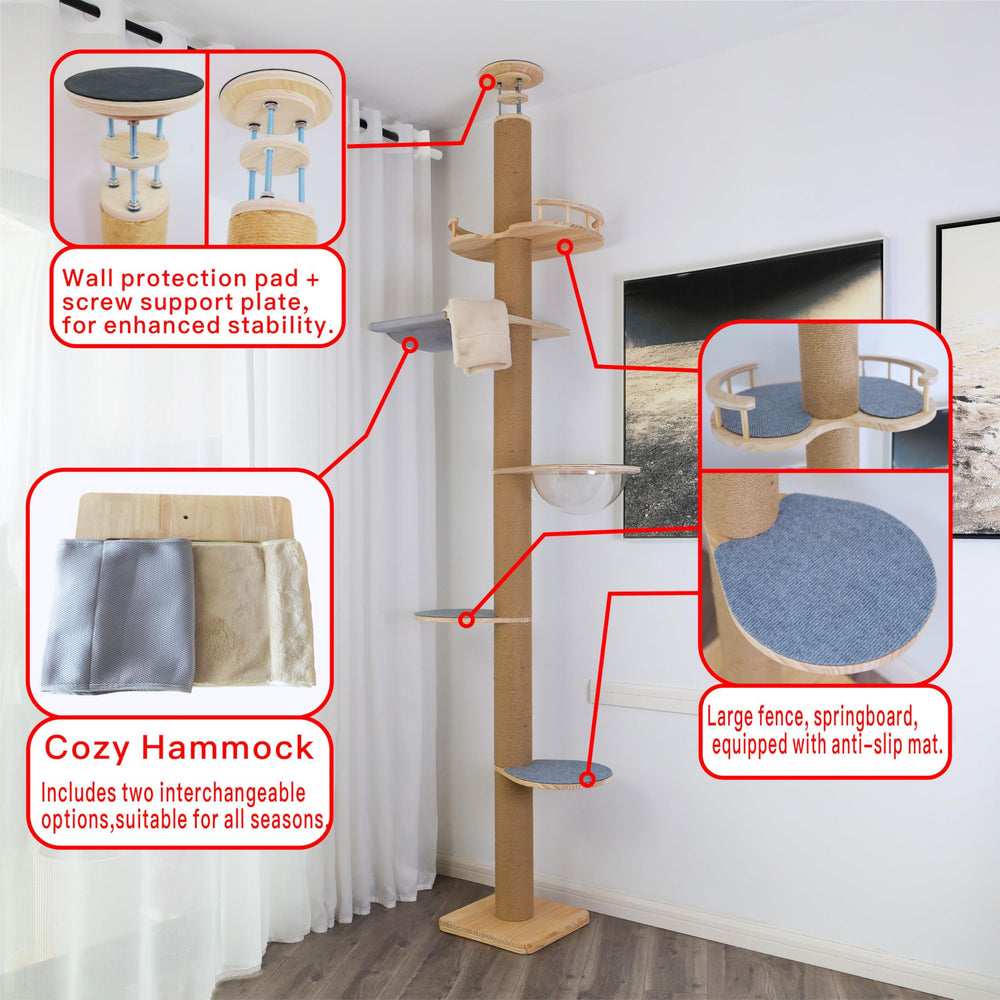 TQEW stable base supports up to 140 lbs for multi-cat homes