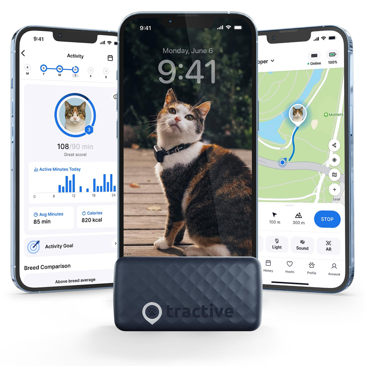 Tractive Smart Cat GPS Tracker providing live location updates for safer outdoor cats