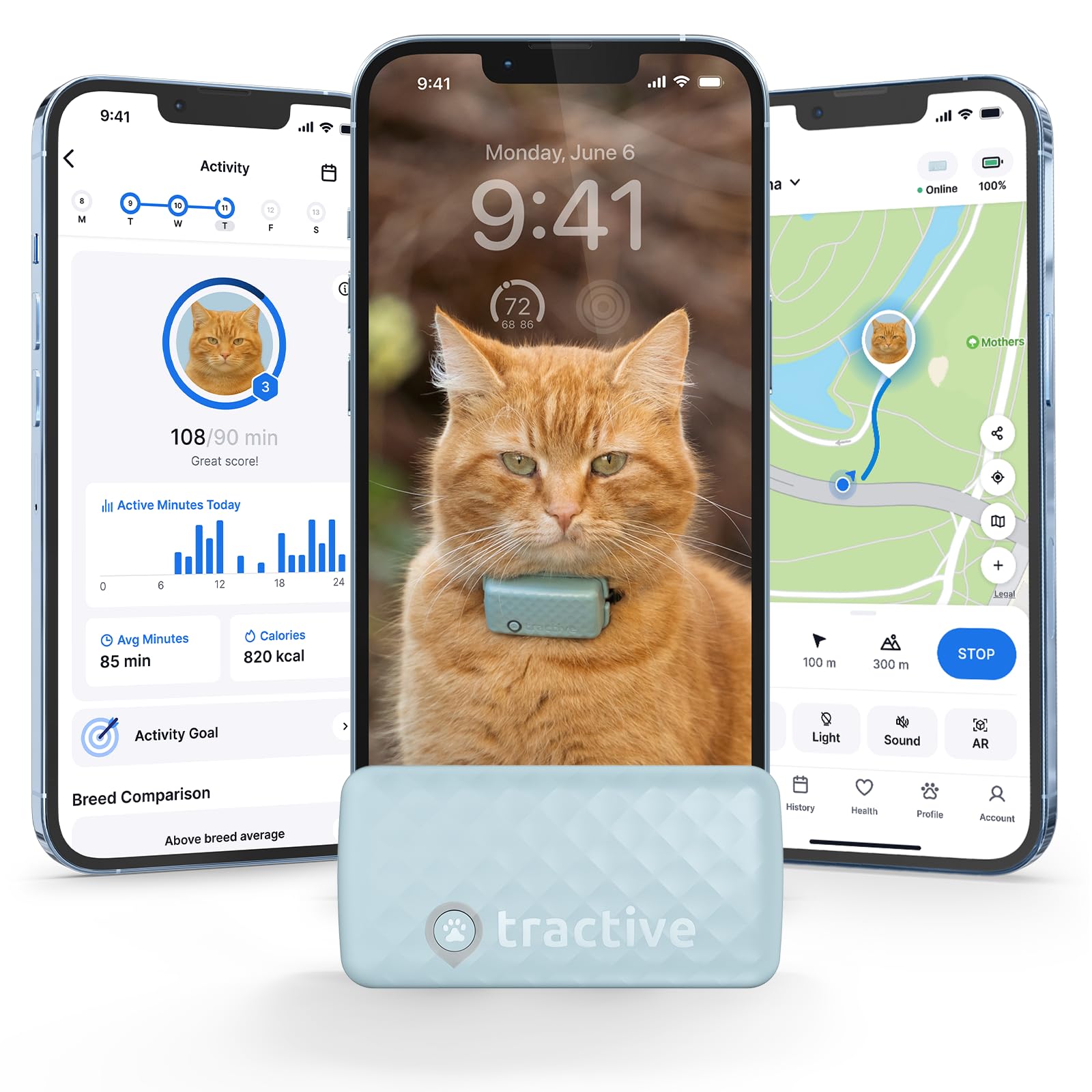Tractive Smart Cat GPS Tracker provides real-time location updates worldwide.