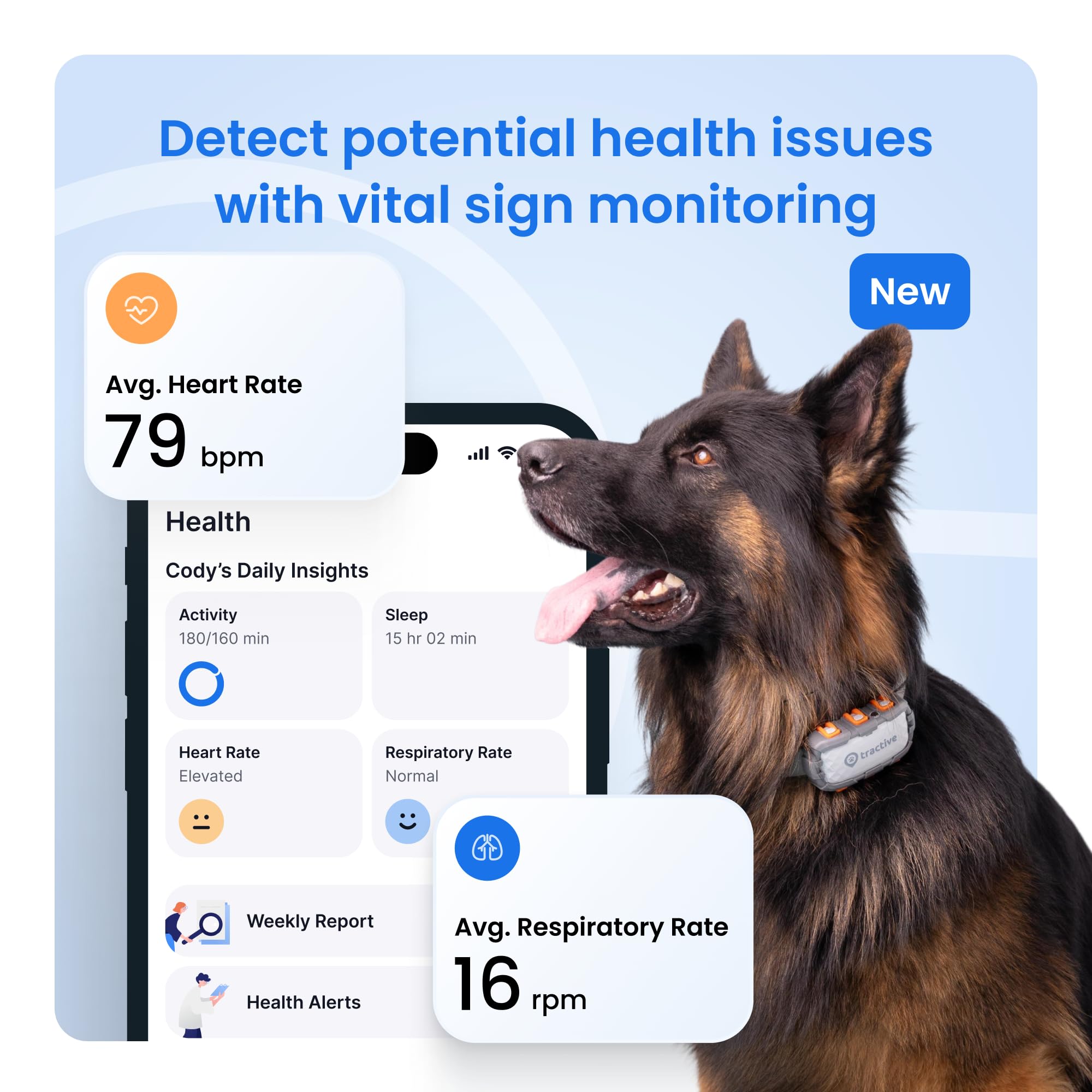 Tractive XL heart-rate monitoring helps you track changes.