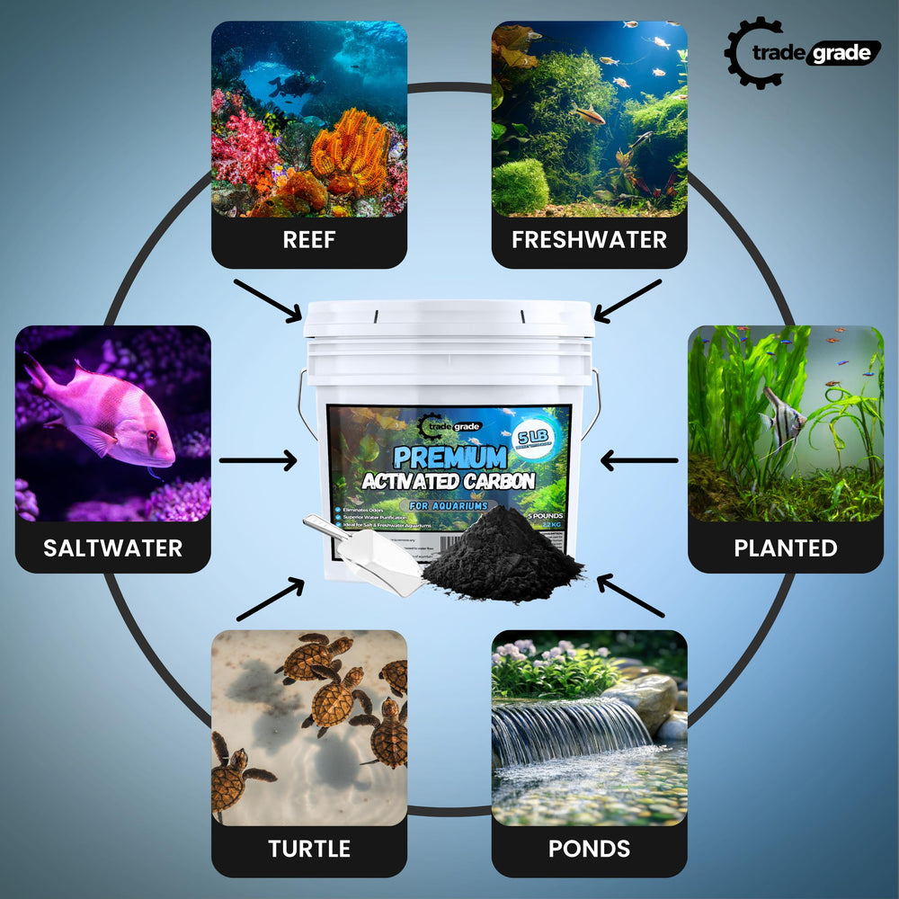 Trade Grade Premium Activated Carbon improves crystal clear water in tanks