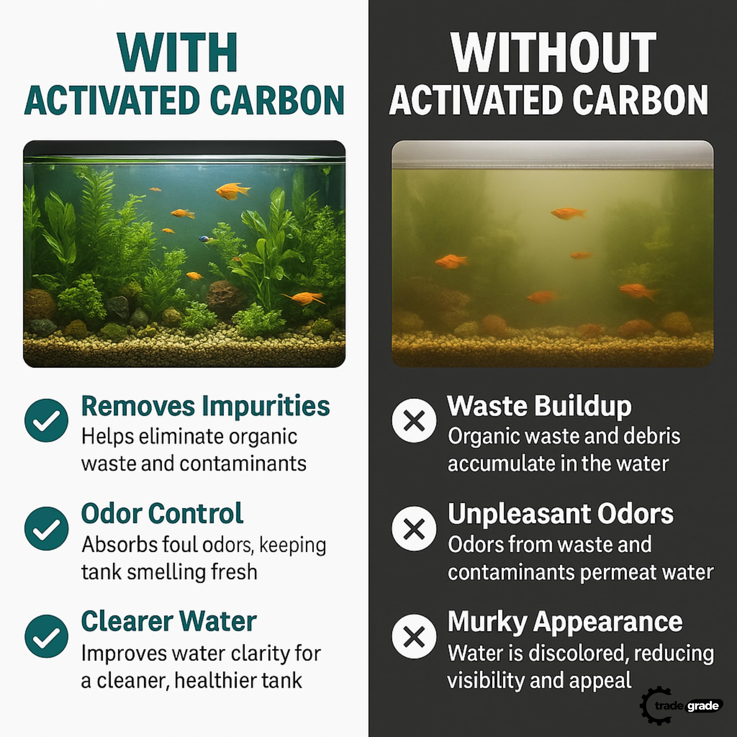 Long-lasting filtration from Trade Grade Activated Carbon granules