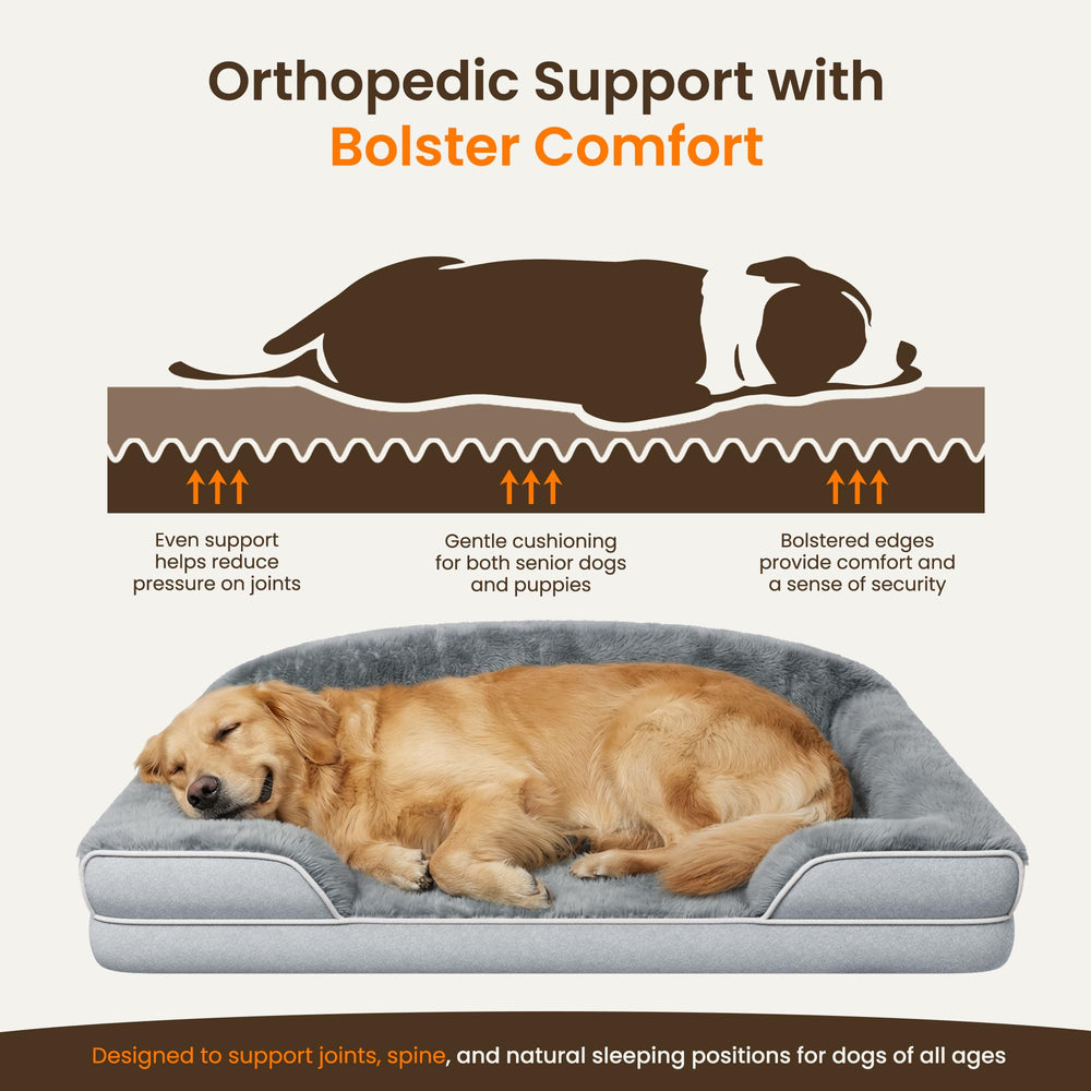 TRAHOME dog bed bolsters provide head and neck support for restful sleep.
