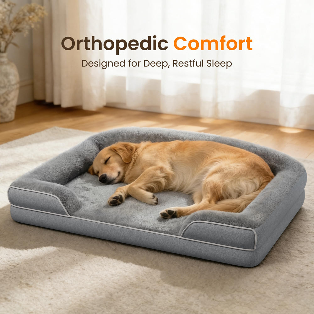 TRAHOME XL dog bed shows waterproof inner liner for easy cleaning.