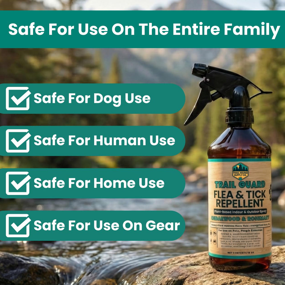 Family-friendly Trail Guard helps protect dogs and kids around treated areas.