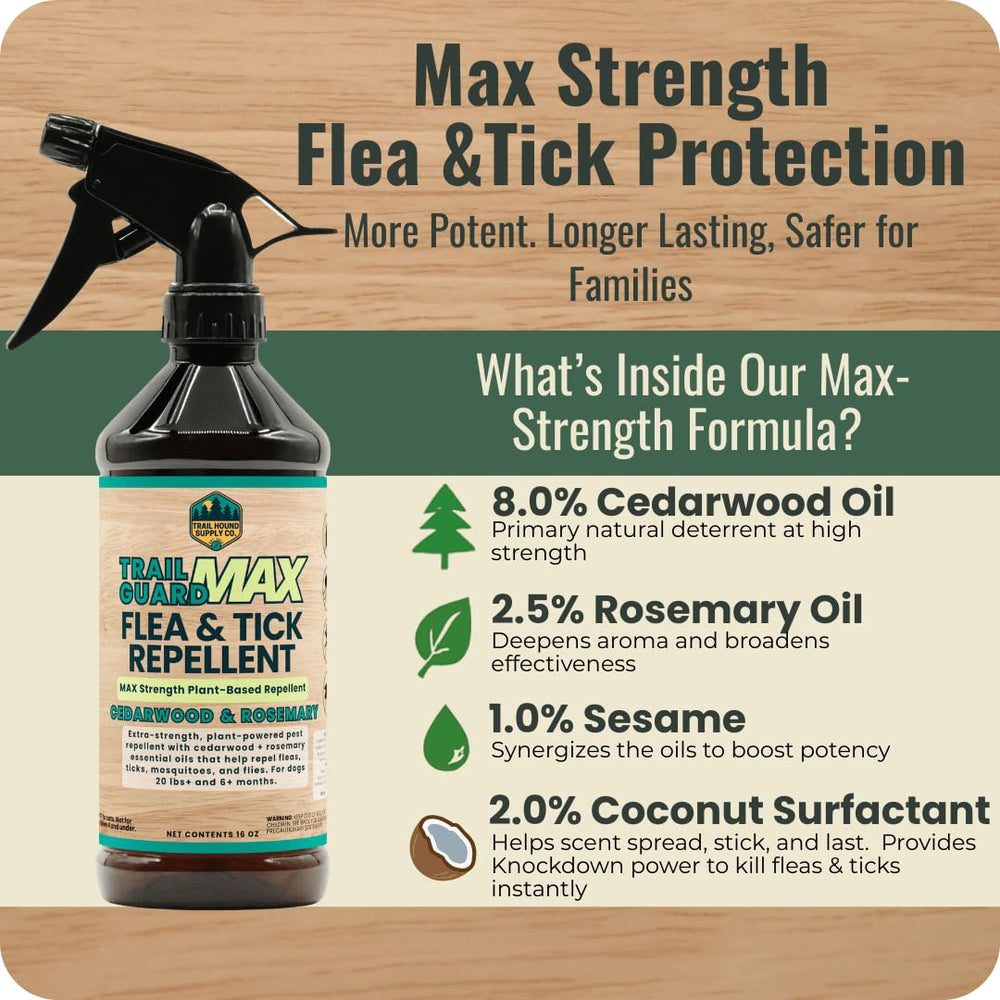 Person applying Trail Guard Max on a dog during outdoor activity