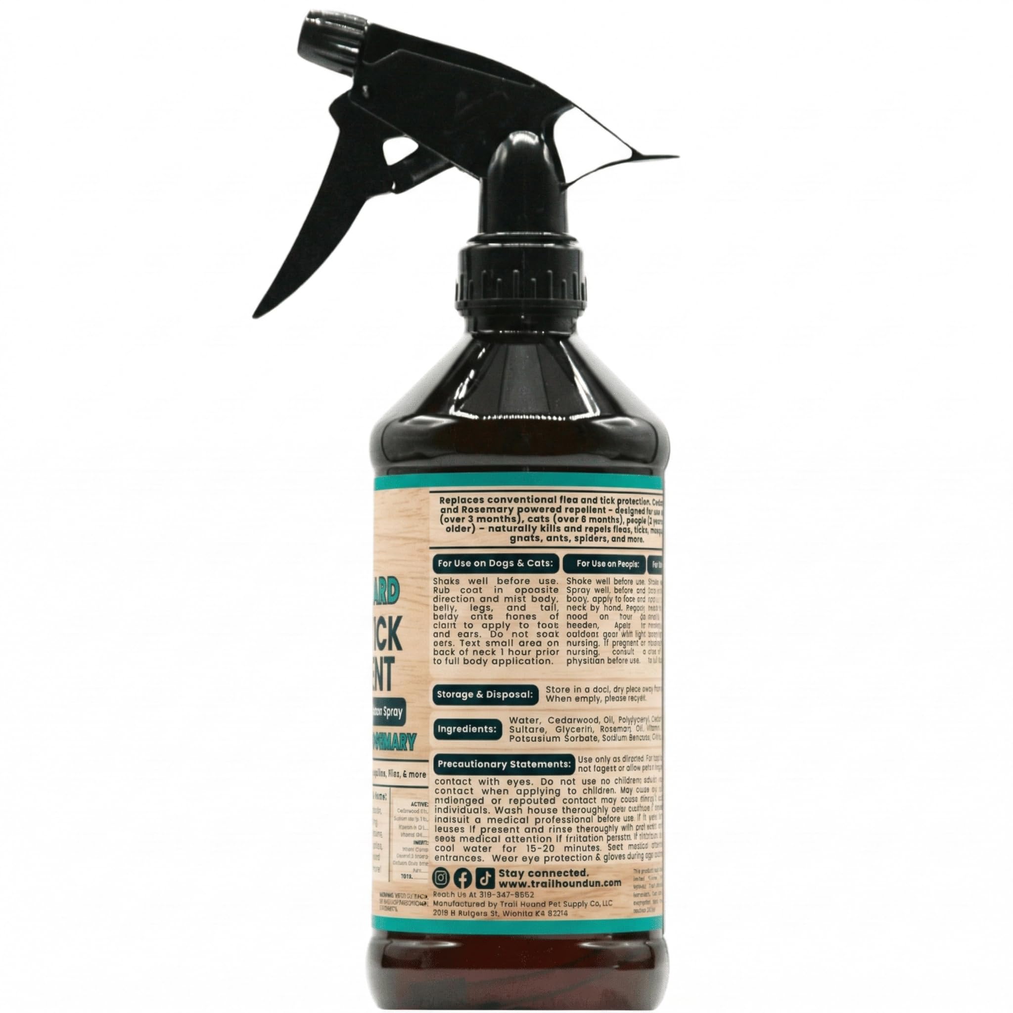Trail Guard packaging highlights cedarwood and rosemary ingredients.