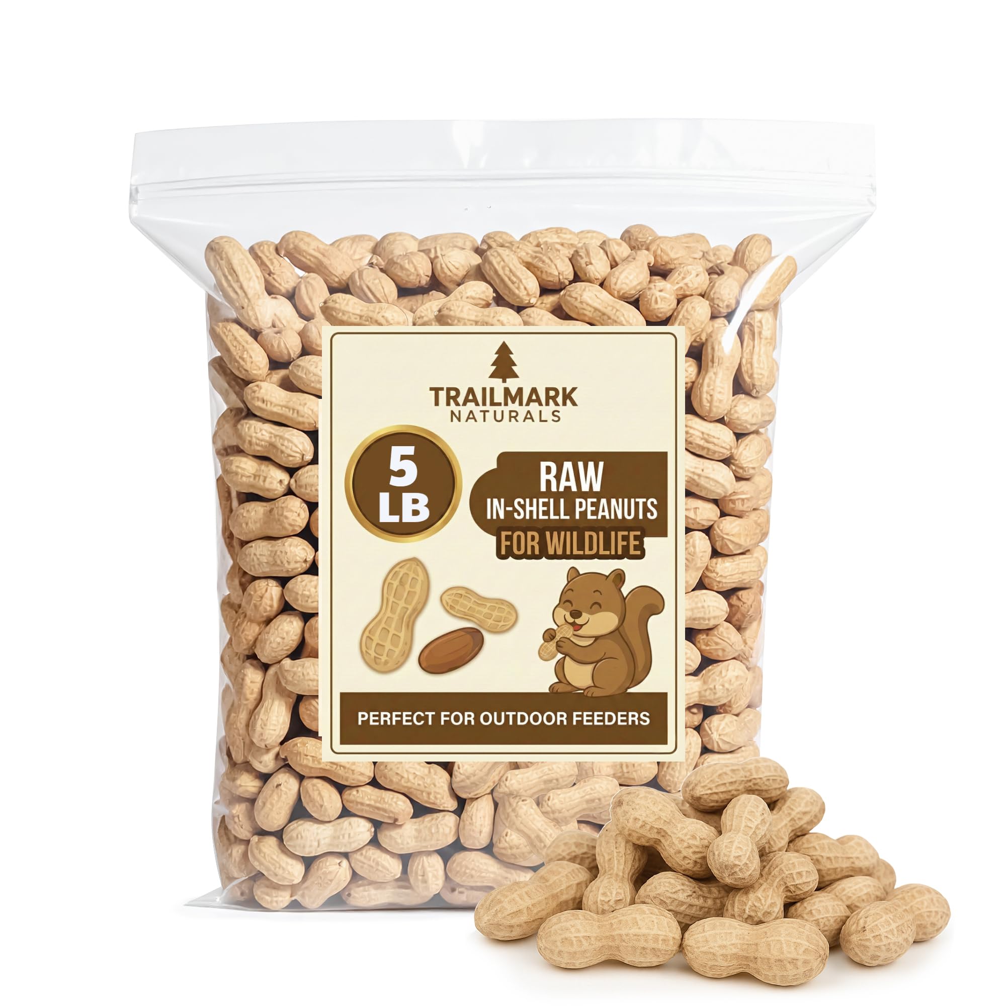 Trailmark Naturals raw peanuts in shell close-up for wildlife feeding.